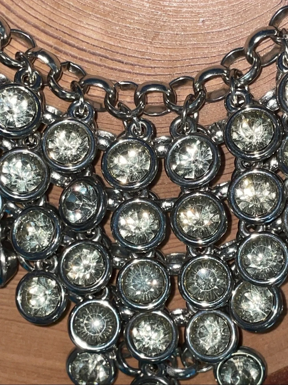 Paparazzi Zi Collection The Shannon Crystal Choker Statement Bib Necklace Silver